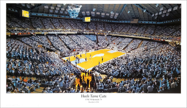 North Carolina Tar Heels "Heels Tame Cats" Dean Smith Center Game Night Poster