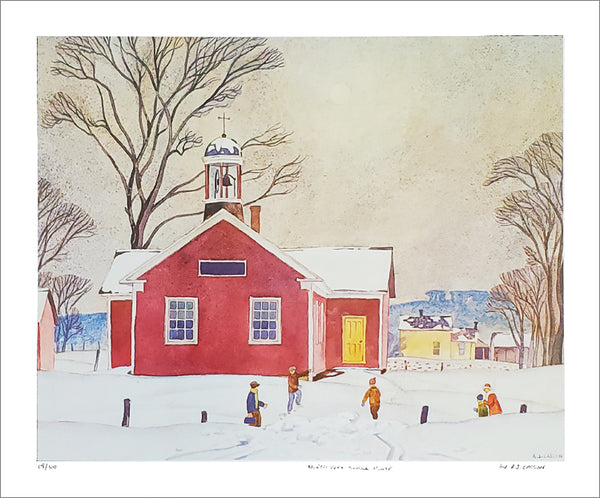 North York School House (Little Red Schoolhouse) by A.J. Casson Group of Seven Art Poster Limited-Edition /300 Print