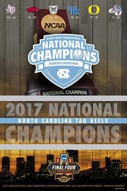 North Carolina Tar Heels 2017 NCAA Men's Basketball CHAMPIONS Poster - ProGraphs