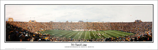 Notre Dame Football 30-Yard Line Panoramic Poster Print - Everlasting Images 1992