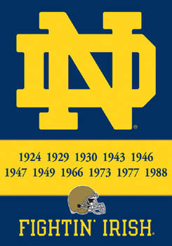 Notre Dame Football 11-Time NCAA Football Champs Commemorative Banner - BSI