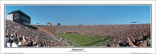 Notre Dame Stadium "Fighting Irish" Football Gameday Panoramic Poster Print - Everlasting Images