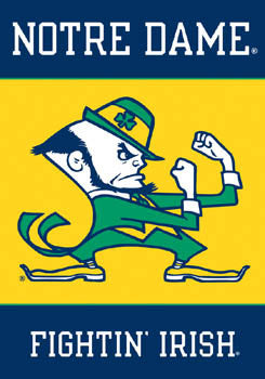 Notre Dame "Fightin' Leprechaun" 28x40 Premium 2-Sided Banner - BSI Products