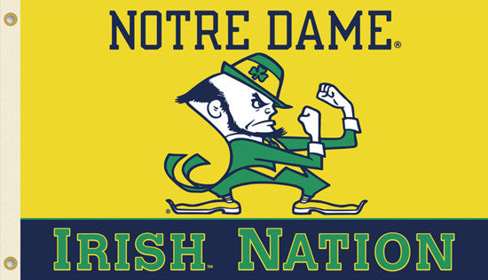 Notre Dame "Irish Nation" HUGE 3'x5' Flag - BSI Products