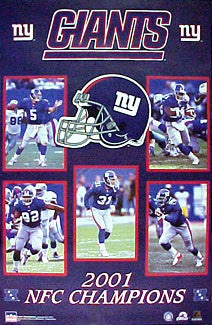 New York Giants 2001 NFC Champions Commemorative Poster - Starline Inc.