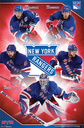 New York Rangers "Super Five" NHL Action Poster - Costacos 2013