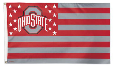 Ohio State Buckeyes "Stars-and-Stripes" Americana NCAA Team Deluxe-Edition 3'x5' Flag - Wincraft Inc.