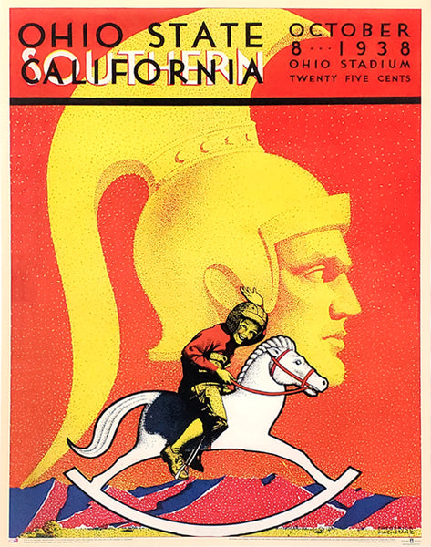 Ohio State Buckeyes vs. USC 1938 Vintage Program Cover 22x28 Poster Print - Asgard