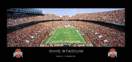 Ohio State Football "Home of the Buckeyes" (Black Border) Panoramic Poster - RA 2006