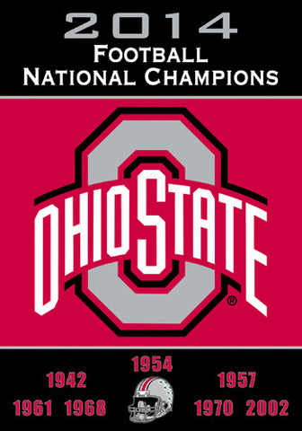 Ohio State Buckeyes Football 8-Time National Champions Commemorative Banner Flag - BSI Products