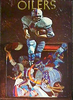 Houston Oilers NFL Collectors Series Vintage Original Theme Art Poster (1970)