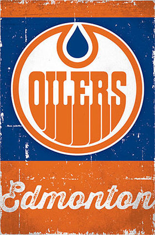 Edmonton Oilers Retro-Series NHL Team Logo Poster - Costacos Sports