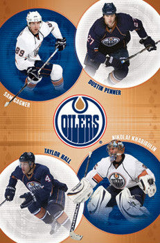 Edmonton Oilers Superstars 2010 Poster (Hall, Penner, Gagner, Khabibulin) - Costacos Sports