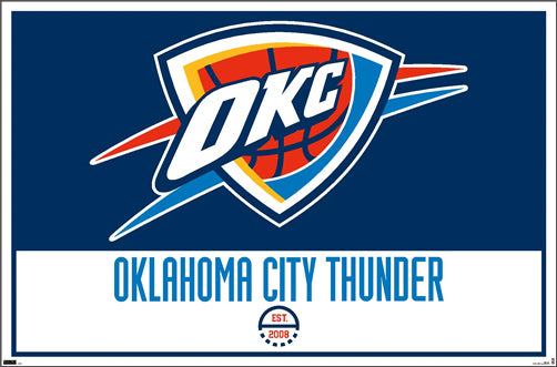 Oklahoma City Thunder NBA Basketball Official Team Logo and Wordmark P ...