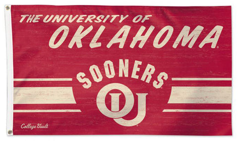 University of Oklahoma Sooners Retro 1950s-Style College Vault Collection NCAA Deluxe-Edition 3'x5' Flag