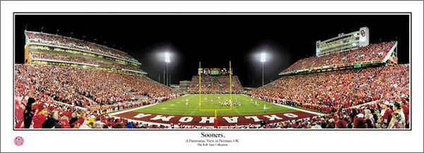 Oklahoma Sooners "Sooners" Memorial Stadium Panoramic Poster Print - Everlasting