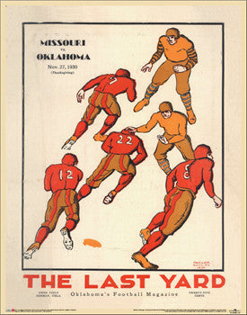 Oklahoma Sooners Football 1930 Vintage 22x28 Poster Reproduction - Asgard Press