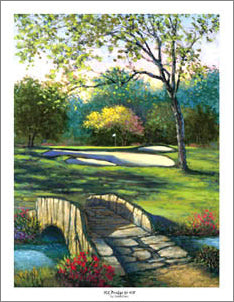 Golf Art "Old Bridge to #18" (Tour 18) Poster Print - Bentley House 2000