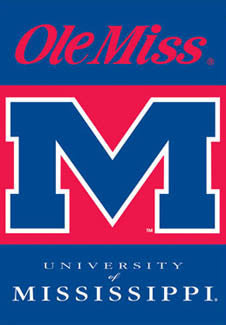 Ole Miss University of Mississippi "Big M" Premium NCAA Team Wall Banner - BSI Products