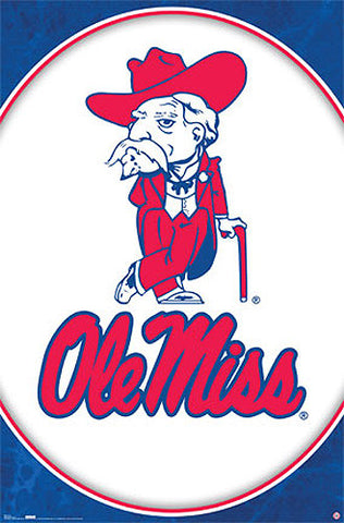 Ole' Miss Colonel Reb Official University of Mississippi NCAA Team Logo Poster - Costacos Sports