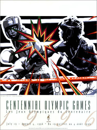 1996 HIRO YAMAGATA Dodgers NOMO アートポスター Atlanta 1996 Olympics Boxing Official Event Poster by Hiro