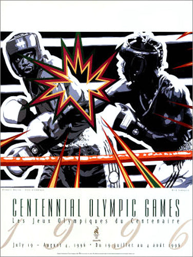 Atlanta 1996 Olympics Boxing Official Event Poster by Hiro Yamagata - Fine Art Ltd.