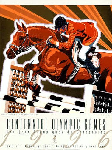 Atlanta 1996 Olympics Equestrian Show Jumping Official Event Poster - Fine Art Ltd.