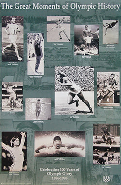 Great Moments of Olympic History 1896-1996 Poster - Fine Art Ltd.