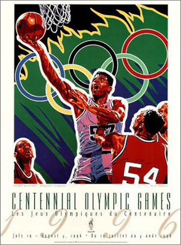 Atlanta 1996 Olympic Games Men's Basketball Official Event Poster - Fine Art Ltd.