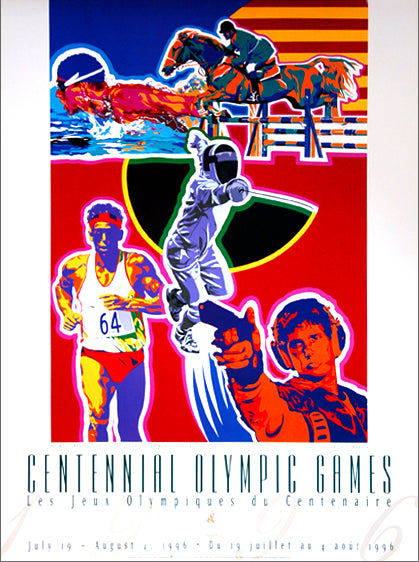 Atlanta 1996 Olympic Soccer Poster by Hiro Yamagata - Fine Art Ltd