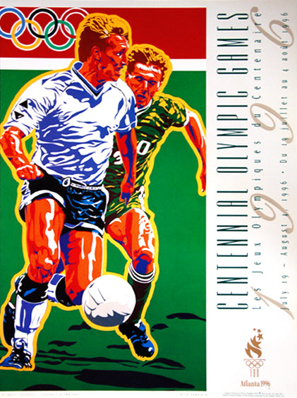 Atlanta 1996 Olympic Soccer Poster by Hiro Yamagata - Fine Art Ltd.