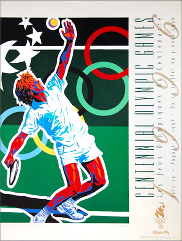Atlanta 1996 Olympics Tennis Official Event Poster by Hiro Yamagata - Fine Art Ltd.
