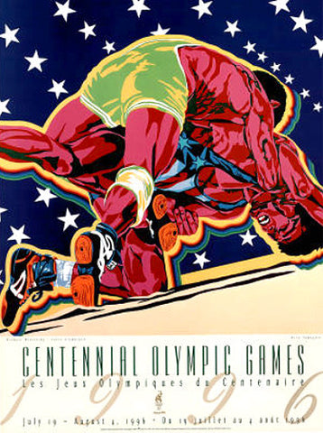 Atlanta 1996 Olympics Official Wrestling Event Poster - Fine Art Ltd.