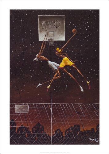 Basketball City Pickup Game "Omega Fly Dunk" by Frank Morrison Premium Poster Print - Bruce Teleky Inc.