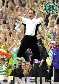 Martin O'Neill "Celebration" Glasgow Celtic FC Poster - GB 2000