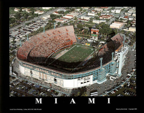 Miami Hurricanes Football "Orange Bowl Classic" Poster - Aerial Views 2003