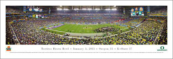 Fiesta Bowl 2013 (Oregon 34, Kansas State 17) Panoramic Poster Print - Blakeway Worldwide
