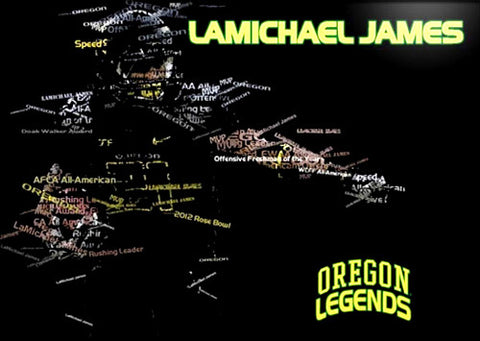 LaMichael James "Oregon Legend" Oregon Ducks Football Poster - Team Spirit