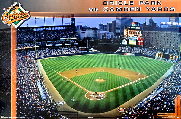 Oriole Park at Camden Yards Stadium Poster, Baltimore Orioles Baseball Wall  Art