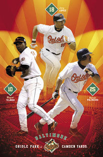 Baltimore Orioles "Shining Stars" MLB Action Poster (Palmiero, Tejada, Lopez) - Costacos 2004