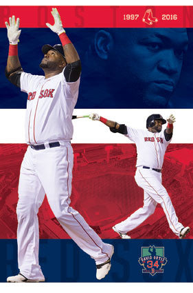David Ortiz Big Papi Boston Red Sox Final Season Commemorative MLB Baseball Poster - Trends 2016