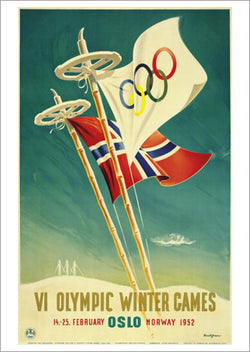 Oslo Norway 1952 Winter Olympic Games Official Poster Reprint - Olympic Museum