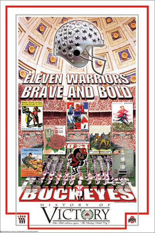 Ohio State Buckeyes "History of Victory" 7-Time Champions Poster - Action Images