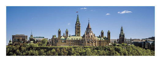 Ottawa, Ontario, Canada "Parliament Hill River View" Panoramic Poster Print - Canadian Art Prints