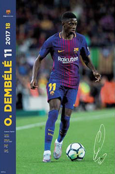 Ousmane Dembele "Signature Series" FC Barcelona Official La Liga Soccer Action Poster - G.E. (Spain) 2017