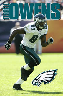 Terrell Owens Philadelphia Eagles NFL Action Poster - Costacos 2004