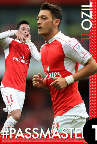 Mesut Ozil "#PASSMASTER" Arsenal FC EPL Football Soccer Action Poster - Starz