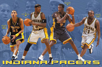 Indiana Pacers "Four Stars" NBA Action Poster - Costacos 2003