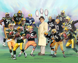 Green Bay Packers "15 Legends" Art Print by Wishum Gregory