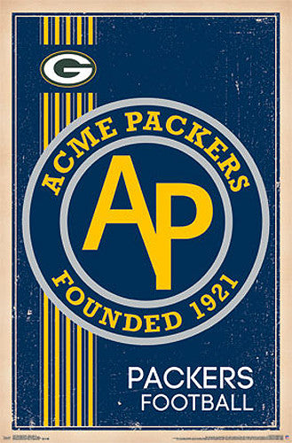 Green Bay Packers "Acme Packers" NFL Heritage Series Retro Logo Poster